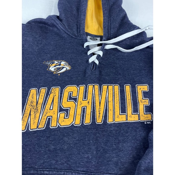 NHL Nashville Predators Hoodie Mens XL/XG Hockey Lace Up Pullover Sweatshirt - Picture 3 of 7